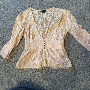 Elegant Lace Women Top in Peach